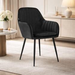 ARTOOL Scaun fotoliu Lugo pentru bucatarie si living, catifea neagra, Artool (3635_1)