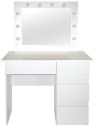 Artool Masa de toaleta pentru machiaj Nadia, alba, cu oglinda si 12 LED-uri (54485)