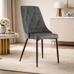 ARTOOL Scaun pentru bucatarie si living Artool Imola, catifea gri, metal negru (3455_1)