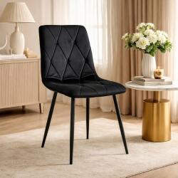 ARTOOL Scaun dining Artool Libra, catifea neagra, picioare metalice, 44x40x88, 5 cm (3835_1)