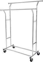 SONGMICS Suport mobil pentru haine Songmics, reglabil, metal, 110 kg, argintiu (2112_1) Pantofar