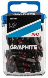 GRAPHITE Set 20 biti de impact PH2 25 mm, 1/4 inch, otel S2, Graphite (56H531) Surubelnita