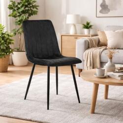 ARTOOL Scaun dining Artool Lava, catifea neagra, picioare metal, 43x51x90 cm (3461_1)