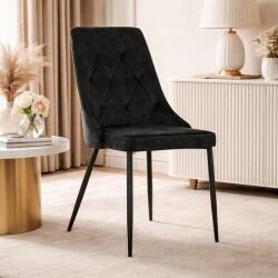 ARTOOL Scaun de bucatarie si living Artool Imola, catifea neagra, metal (3456_1)