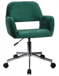 AKORD Scaun rotativ din catifea verde, reglabil pe inaltime, max. 120 kg (169746-AK)
