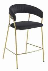 ARTOOL Scaun de bar Artool Badia, catifea neagra, picioare aurii, 46x45x94 cm (3866_1)