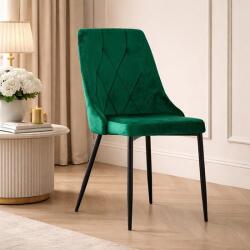 ARTOOL Scaun bucatarie si living Artool Imola, catifea verde, picioare metal negru (3458_1)