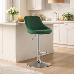 ARTOOL Scaun bar rotativ Artool Kast, catifea verde, reglabil, metal argintiu (3768_1)