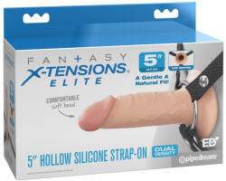  5" Silicone Hollow Strap-On Dual Density - adultshopone