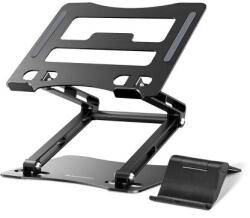 Wozinsky Suport din aluminiu Wozinsky WRS-CPY75DSB pentru laptop, cu suport telefon inclus, negru (Copie) (WZK5907769364624) Suport laptop