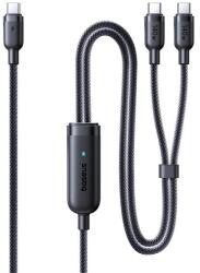 Baseus Cablu Baseus Flash 4 140W 2-in-1 Fast Charging USB-C, 1.5m, Negru (E0426X00) - evomag