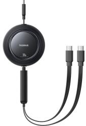Baseus Cablu Baseus Free2Pull retractabil Fast Charging USB-C la 2x USB-C, 100W, 1.2m, Negru (E0415504) - evomag