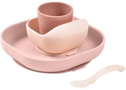 Beaba 4-Piece Silicone Dinner Set etetőszett Cotton Candy 4m+