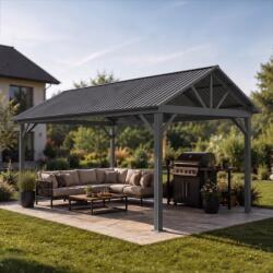 Avenberg Pavilio alumínium pergola, 5x3m, fekete, ZA25100