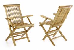 divero Scaun pliabil din lemn de tec masiv cu brațe, design clasic, (GL05037_SL)