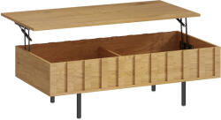 HomCom Masă de cafea rabatabilă cu 2 compartimente ascunse și laterale canelate, Stil Mid-Century Modern, 110x55x36, 5cm, Stejar | Aosom Romania (83B-809V00AK) Masa de cafea