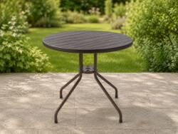 Garthen Masă rotundă exterior, 80 cm, oțel și plastic, maro, rezistă (GM34563)