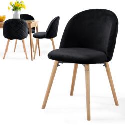 Miadomodo Set de scaune de sufragerie din catifea, negru, 4 (ESST05sw04ER)