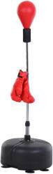 HOMCOM Punching Ball cu Înălțime Reglabilă cu Mănuși de Box, din Oțel, Piele Sintetică și PE, Ø48x136-154 cm, Negru și Roșu | Aosom Romania (A91-097RD) Sac de box