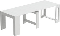 HomCom Masă Extensibilă Convertibilă în Consolă pentru 10 Persoane, PAL, Oțel, 240 x 90 x 78 cm, Alb | Aosom Romania (83A-554V90WT)