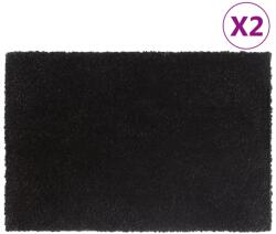 vidaXL 2 db fekete rojtos kókuszrost lábtörlő 40 x 60 cm 155571 (155571)