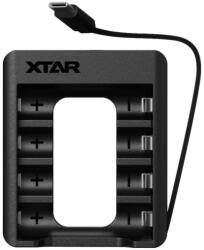 Xtar C4-AA töltő 1, 5 V-os AA Li-ion akkumulátorokhoz, beépített USB-C kábellel