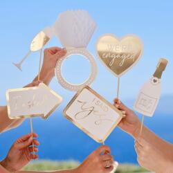 Ginger Ray Fotorequisit pentru petreceri de logodna, Ginger Ray, 10 piese, personalizabil (Engagement Party Photo Booth)