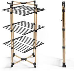 VOUNOT Racks pentru rufe VOUNOT 3 niveluri, 25m lungime, negru, design compact (9232560062813)