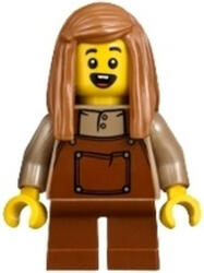 LEGO® Minifigurák Child - Girl, Reddish Brown Overalls and Short Legs, Medium Nougat Hair bdp230 (bdp230)