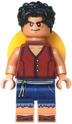 LEGO® Minifigurák Monkey D. Luffy - Straw Hat on Back op007 (op007)