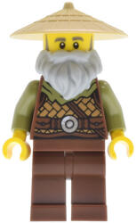 LEGO® Minifigurák Riverside Scholars - Male, Leather Armor, Reddish Brown Legs, Tan Conical Hat, Light Bluish Gray Bea bdp189 (bdp189)