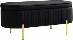 Homcom Kárpitozott hálószobai pad, Hálószobai ülőke, Nappali, Előszoba, 108 x 44 x 43, 5 cm, Fekete