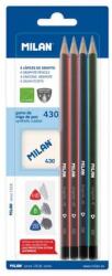 MILAN Creion MILAN 4 x triunghiular HB/B/2B + radiera