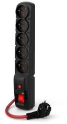 PremiumCord Cablu Acar F5 1, 5m, 5 prize, protectie la supratensiune, curent max 16A, negru ppacarf5-2power