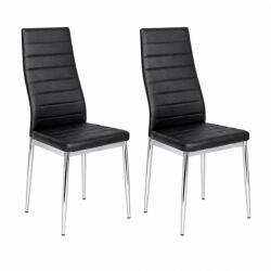 VELORA Dining Line LYRA Onyx Black - modern fémvázas étkezőszék szett, fekete (GH-U22-BL)