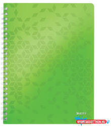 Leitz Spirálfüzet vonalas LEITZ Wow A/4 80 lapos zöld (VEC_01_0097705)