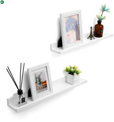 SONGMICS 3 darabos lebegő polc szett magasfényű bevonattal, fehér 60x10x5cm - fenyobutor24