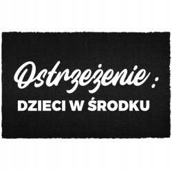 TabPrint Lábtörlő Bemeneti Padló Fekete Kókusz Humorral Gyerekek Belül (WYCIERACZKA CZARNA KOKOSOWA DZIECI W ŚRODKU)