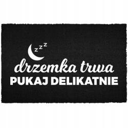 TabPrint Lábtörlő Bemeneti Padló Fekete Kókusz Vicces Szundi Nyomtatás (WYCIERACZKA CZARNA KOKOSOWA DRZEMKA TRWA)