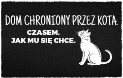 TabPrint Lábtörlő Kókusz 40X60 Humor Felirat Macska Őrző. . . Ahogy Akarja (WYCIERACZKA KOT STRÓŻUJE… JAK MU SIĘ CHCE)