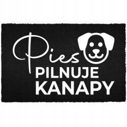 TabPrint Lábtörlő Bejárati Padló Fekete Kókusz Vicces Nyomtatás Kutya Őrzi (WYCIERACZKA CZARNA KOKOSOWA PIES PILNUJE)