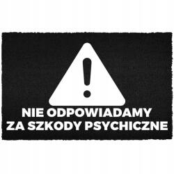 TabPrint Lábtörlő Kókusz Bemeneti 40X60 Fekete Felirat Nem Felelünk A Pszichéért (WYCIERACZKA HUMOR NIE ODPOWIADAMY ZA PSYCHĘ)