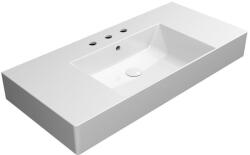 SAPHO GSI Kube X kerámia mosdó 3 csaplyukkal 100x47 cm pakoló felülettel és ExtraGlaze felülettel, fehér 9451311 (9451311)