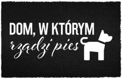 TabPrint Lábtörlő Bejárati Ajtó Alá 60X40 Kókusz Fekete Padló Uralkodik A Kutya (WYCIERACZKA RZĄDZI PIES Czarna kokosowa)