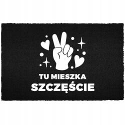 TabPrint Lábtörlő Bejárati Kókusz 40X60 Dekoráció Nyomtatás Divatos Ajándék Fekete (WYCIERACZKA TRWAŁA NADRUK MODNA CZARNA STYL)