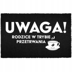 TabPrint Lábtörlő Bemeneti Padló Fekete Kókusz Humorral Szülők Figyelem (WYCIERACZKA CZARNA KOKOSOWA UWAGA RODZICE)