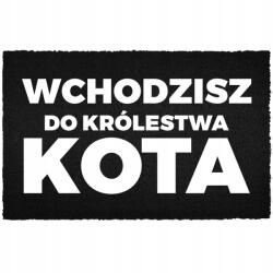 TabPrint Lábtörlő Bejárati Padló Fekete Kókusz Humorral Macskabirodalom (WYCIERACZKA CZARNA KOKOSOWA KRÓLESTWO KOTA)