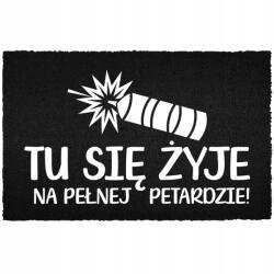 TabPrint Lábtörlő Bejárati Padló Fekete Kókusz Az Ajtó Alatt Humor Itt Él (WYCIERACZKA CZARNA KOKOSOWA TU SIĘ ŻYJE)