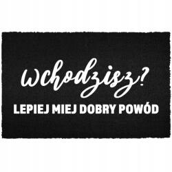 TabPrint Lábtörlő Bejárati Kókusz 40X60 Nyomtatás Divatos Ajándék Dekoráció Fekete (WYCIERACZKA NADRUK MODNA CZARNA MONOCHROM HIT)