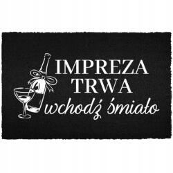 TabPrint Lábtörlő A Bejárati Ajtó Alá 60X40CM Kókusz Fekete Party (WYCIERACZKA IMPREZA TRWA Czarna kokosowa)